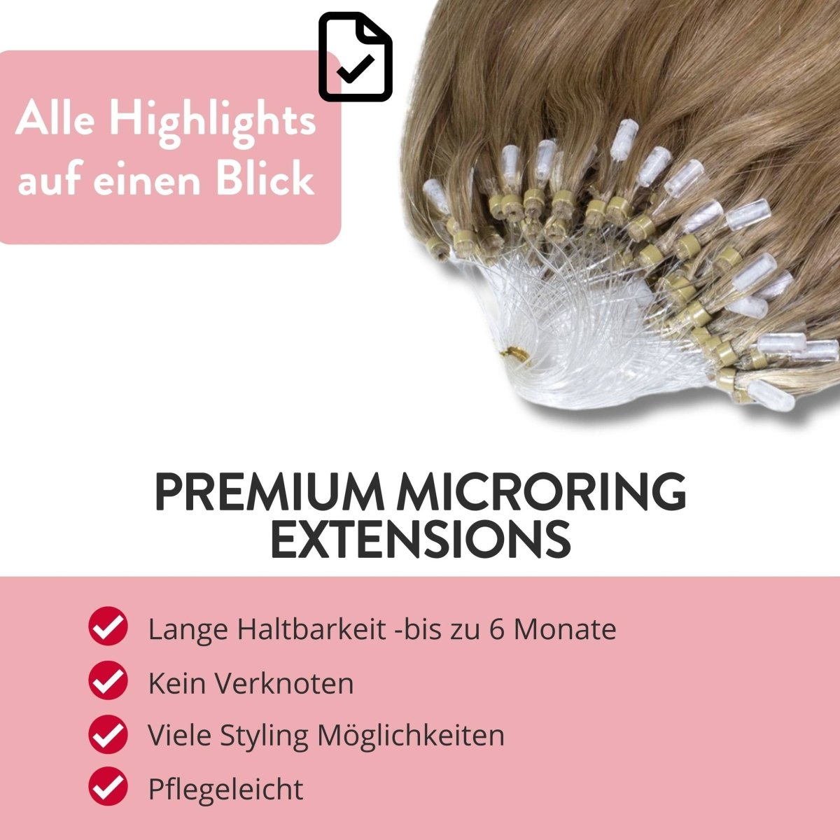 Premium Microring Extensions - Hair2Heart Echthaar