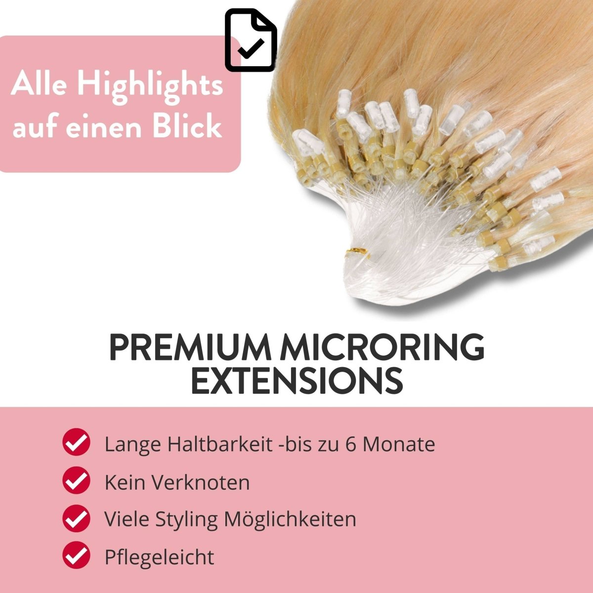 Premium Microring Extensions - Hair2Heart Echthaar