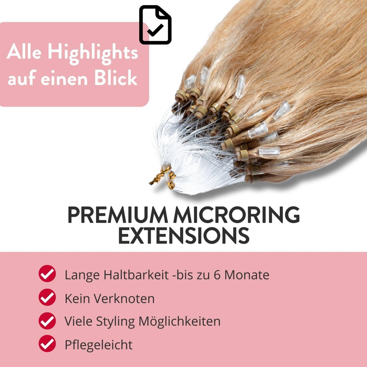 Premium Microring Extensions - Hair2Heart Echthaar
