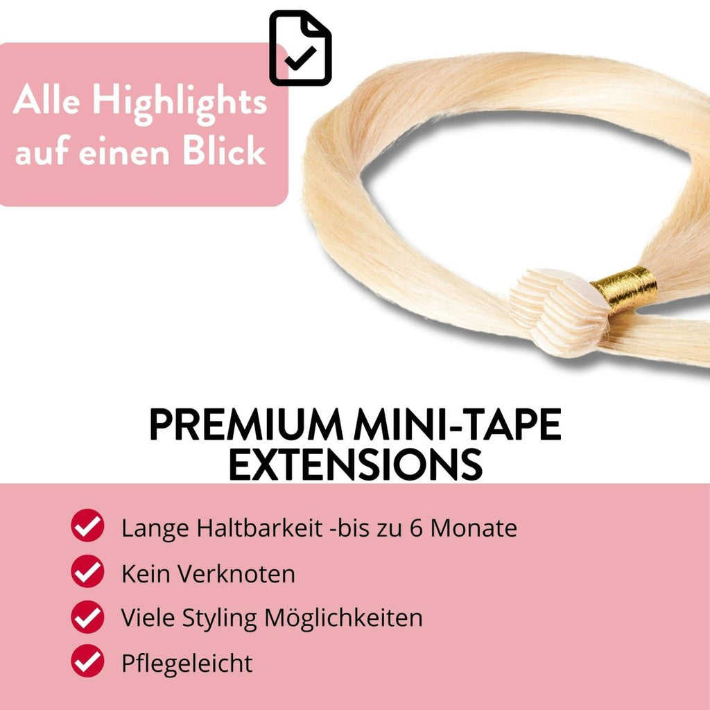 Premium Mini Tape Extensions aus Echthaar - Hair2Heart