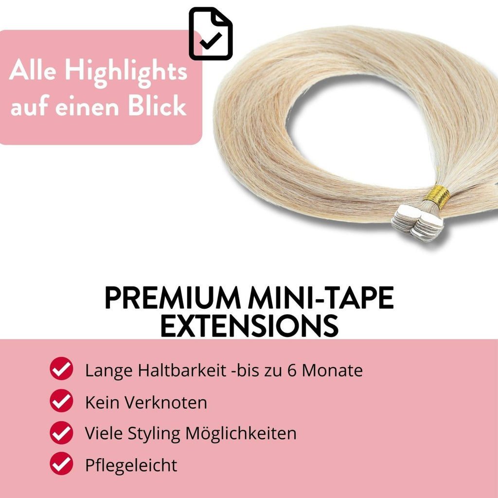 Premium Mini Tape Extensions aus Echthaar - Hair2Heart