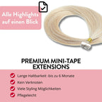 Premium Mini Tape Extensions aus Echthaar - Hair2Heart