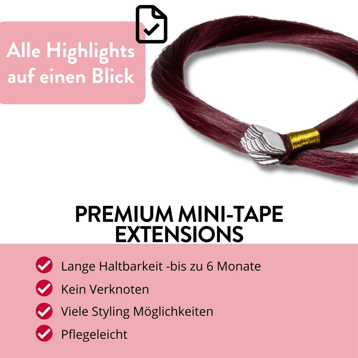 Premium Mini Tape Extensions aus Echthaar - Hair2Heart