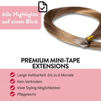 Premium Mini Tape Extensions aus Echthaar - Hair2Heart