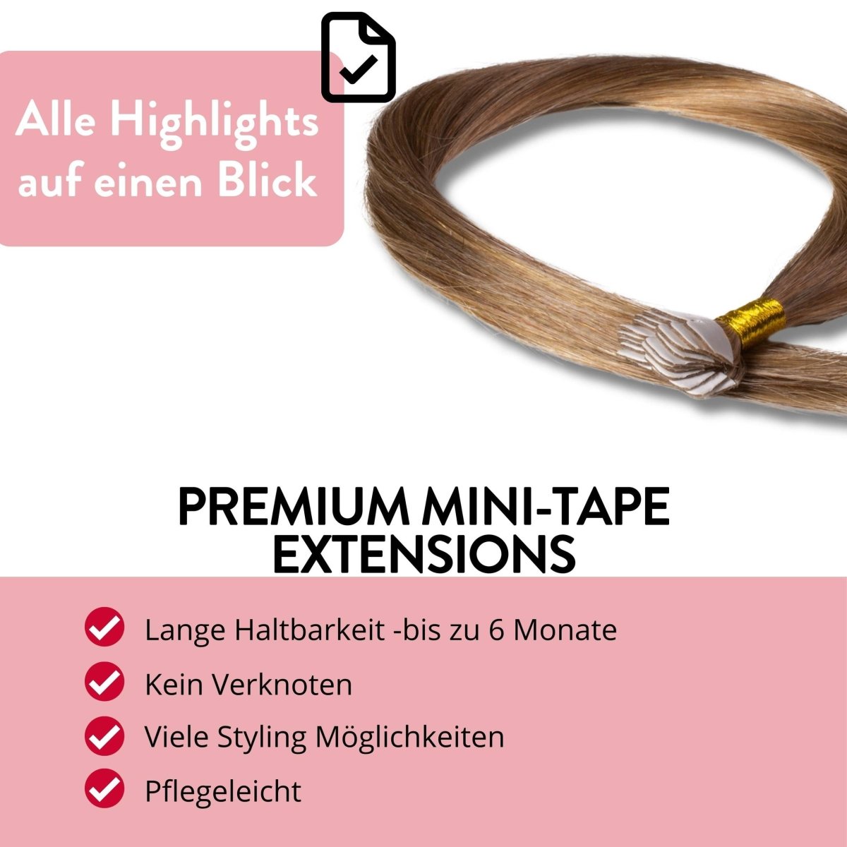 Premium Mini Tape Extensions aus Echthaar - Hair2Heart