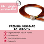 Premium Mini Tape Extensions aus Echthaar - Hair2Heart