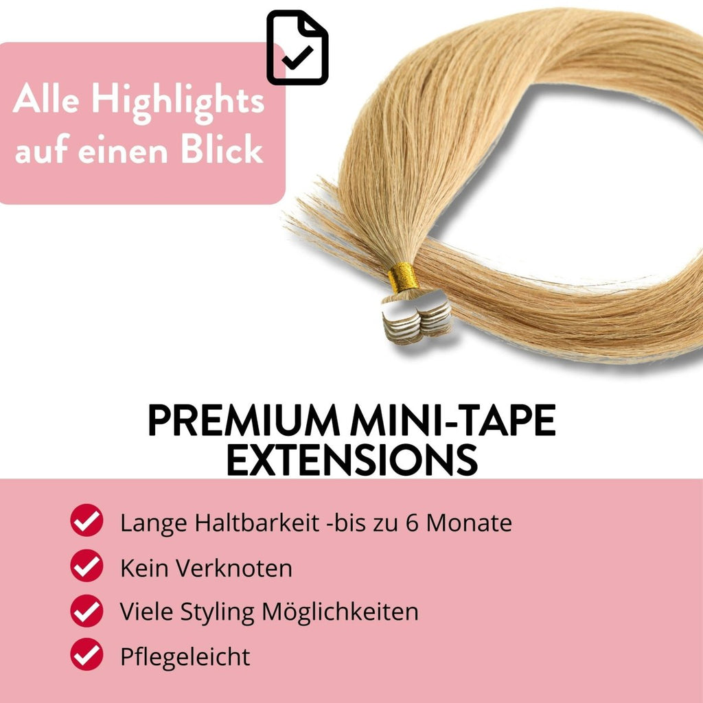 Premium Mini Tape Extensions aus Echthaar - Hair2Heart