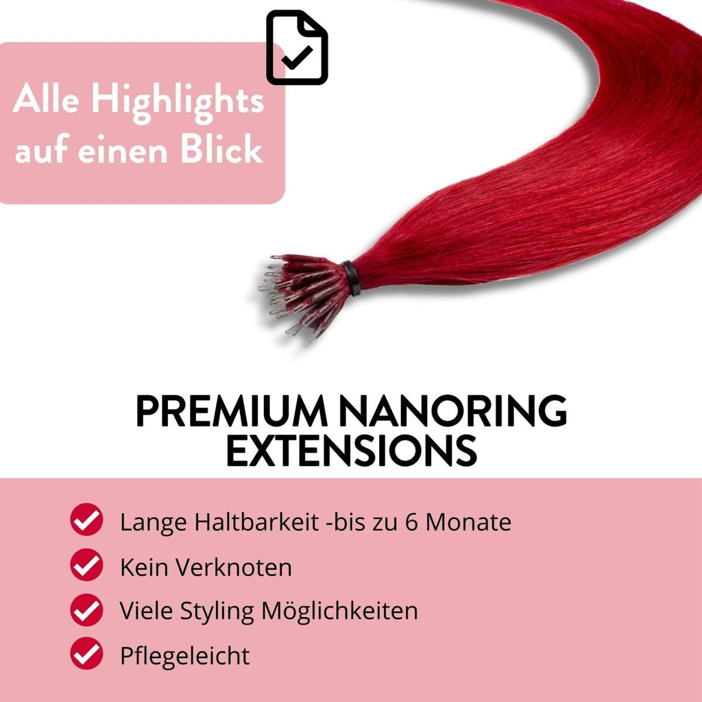 Premium Nanoring Extensions Echthaar - Hair2Heart