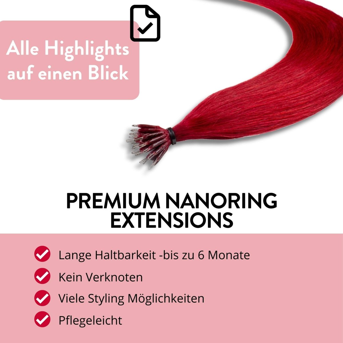 Premium Nanoring Extensions Echthaar - Hair2Heart