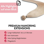 Premium Nanoring Extensions Echthaar - Hair2Heart