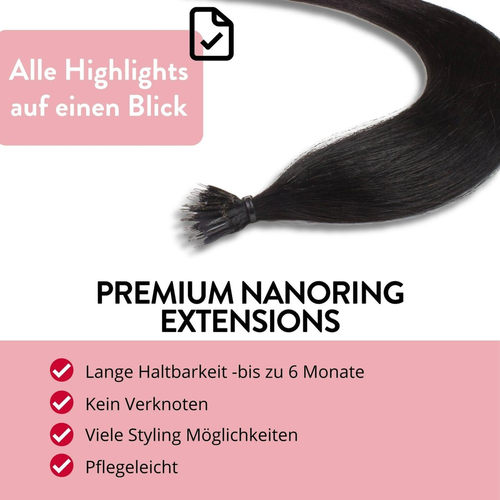 Premium Nanoring Extensions Echthaar - Hair2Heart