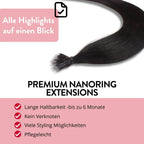 Premium Nanoring Extensions Echthaar - Hair2Heart