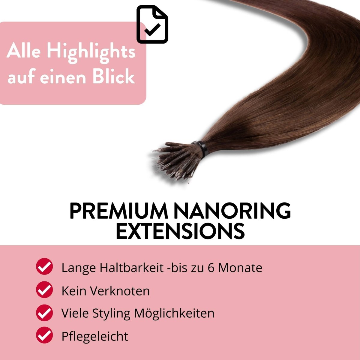Premium Nanoring Extensions Echthaar - Hair2Heart