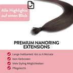 Premium Nanoring Extensions Echthaar - Hair2Heart