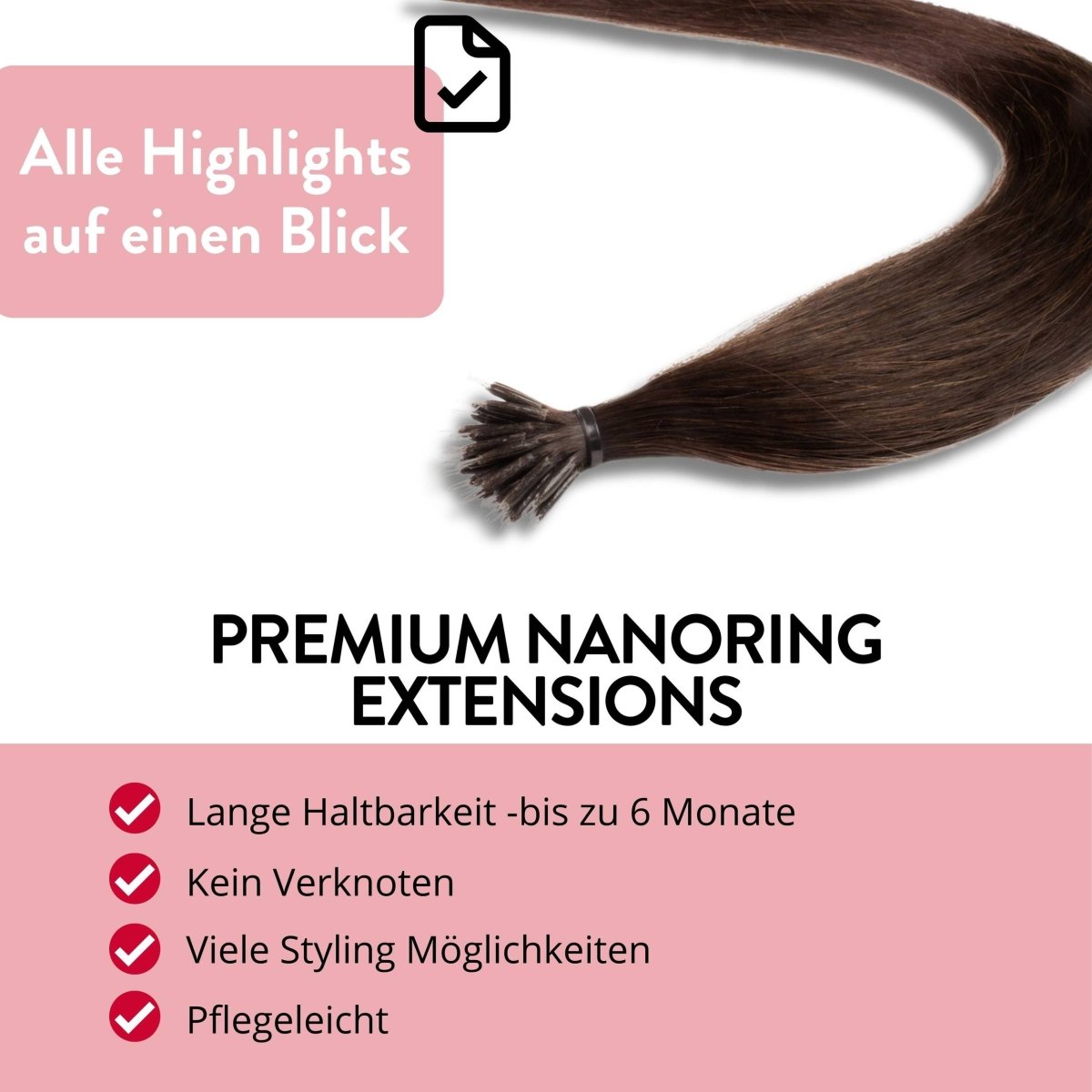 Premium Nanoring Extensions Echthaar - Hair2Heart