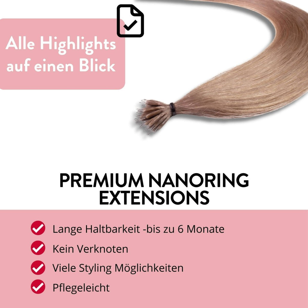 Premium Nanoring Extensions Echthaar - Hair2Heart