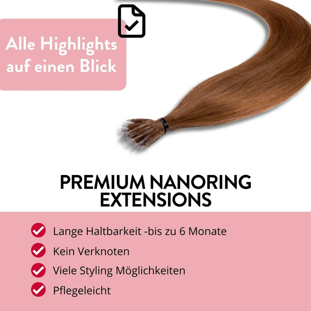 Premium Nanoring Extensions Echthaar - Hair2Heart