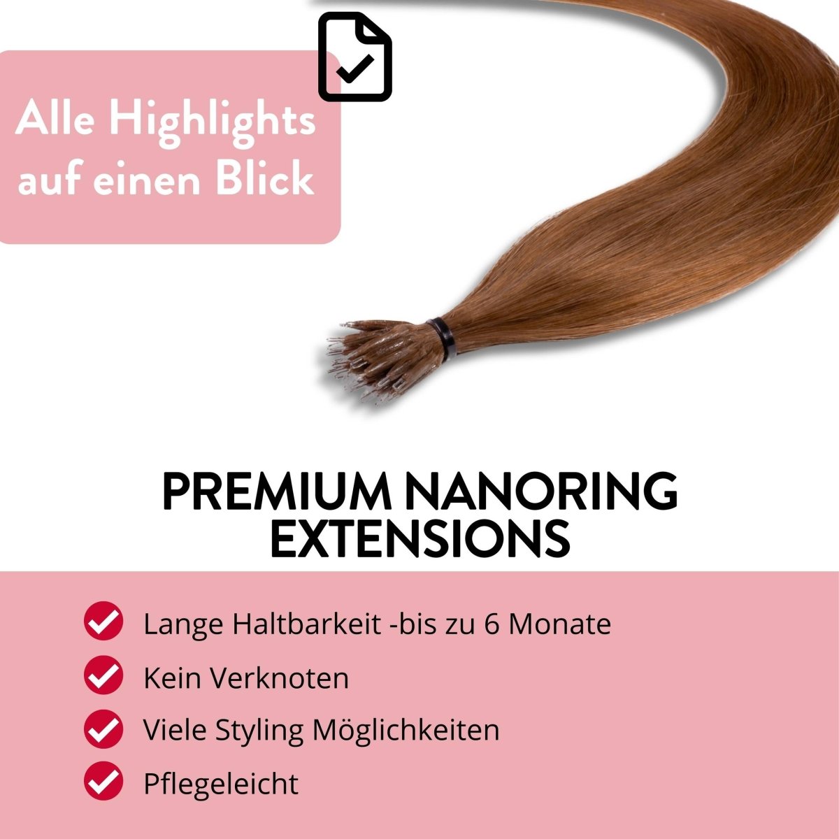 Premium Nanoring Extensions Echthaar - Hair2Heart