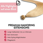 Premium Nanoring Extensions Echthaar - Hair2Heart