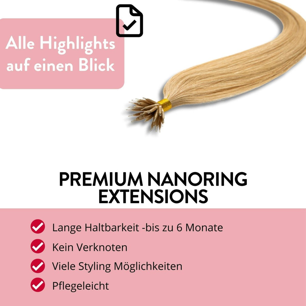 Premium Nanoring Extensions Echthaar - Hair2Heart