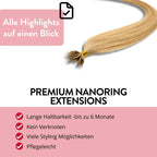 Premium Nanoring Extensions Echthaar - Hair2Heart