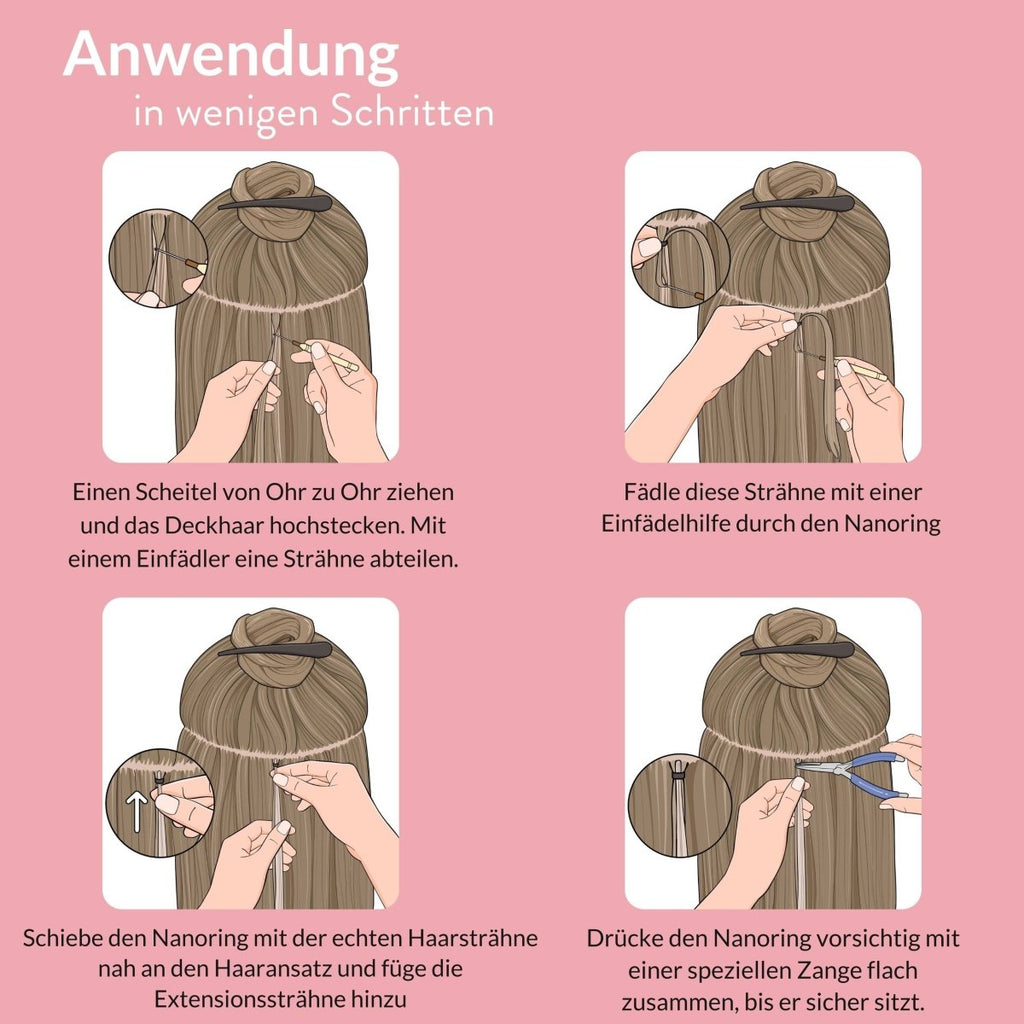 Premium Nanoring Extensions Echthaar - Hair2Heart