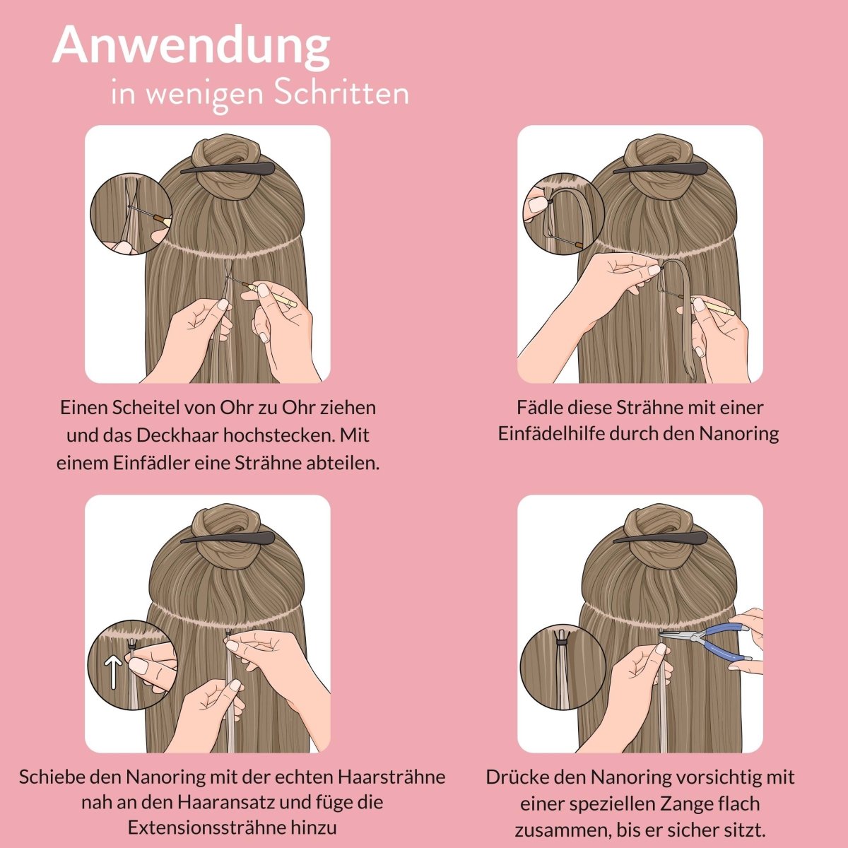 Premium Nanoring Extensions Echthaar - Hair2Heart