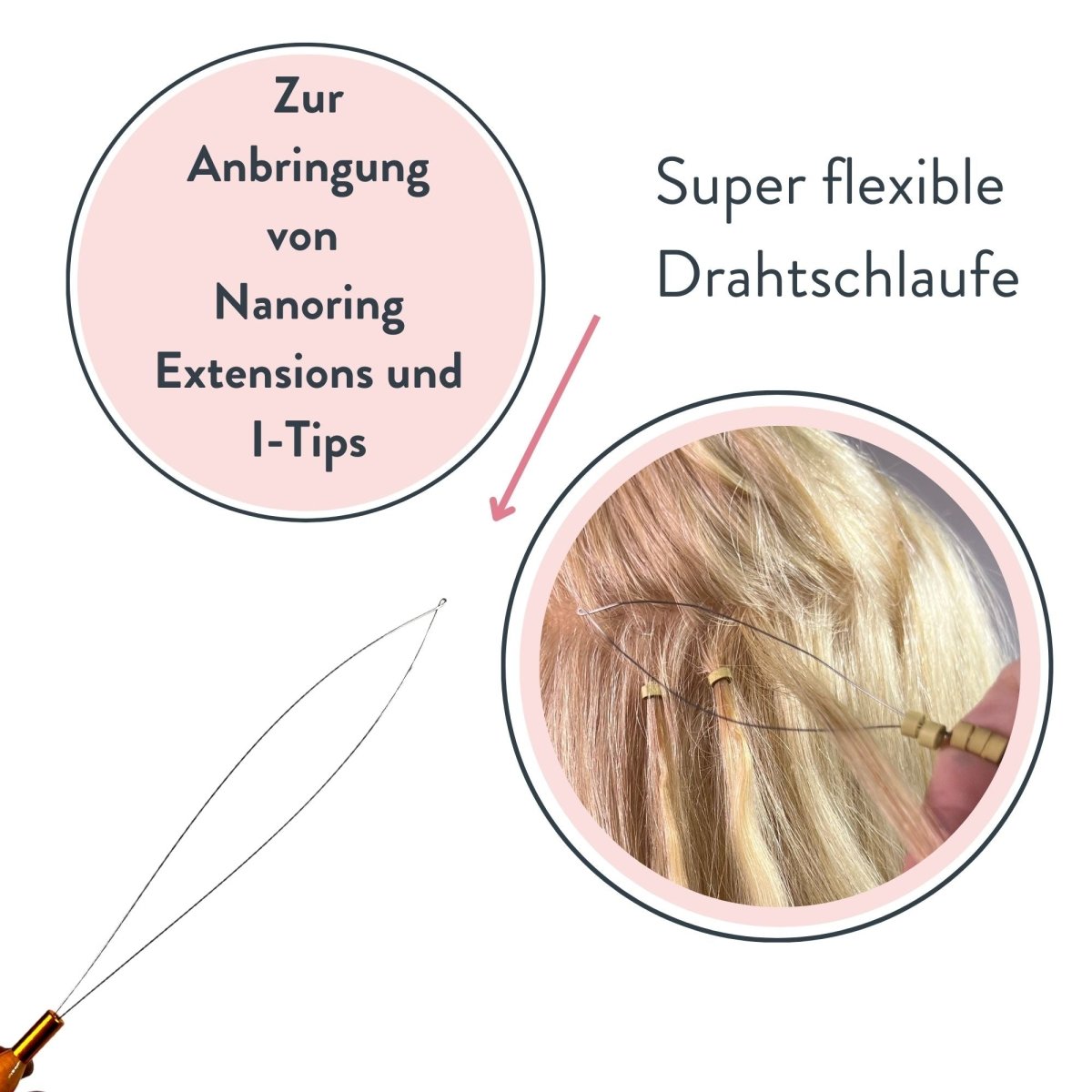 Einfädler für Microring oder Nanoring Extensions - Hair2Heart