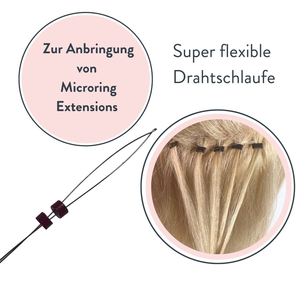 Microring Haarverlängerung Set für Microring Extensions aus Echthaar - Hair2Heart