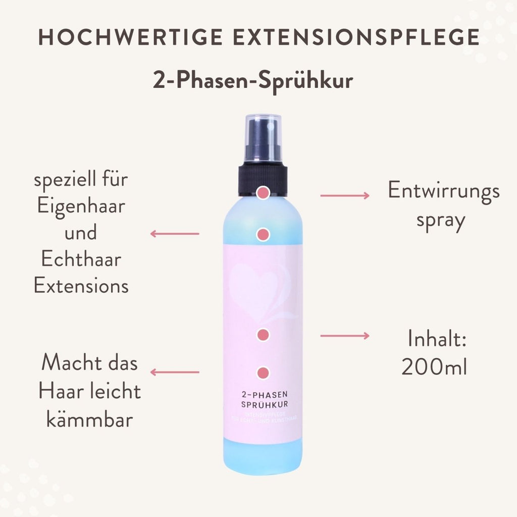 2-Phasen Sprühkur Echthaar Extensions - Hair2Heart