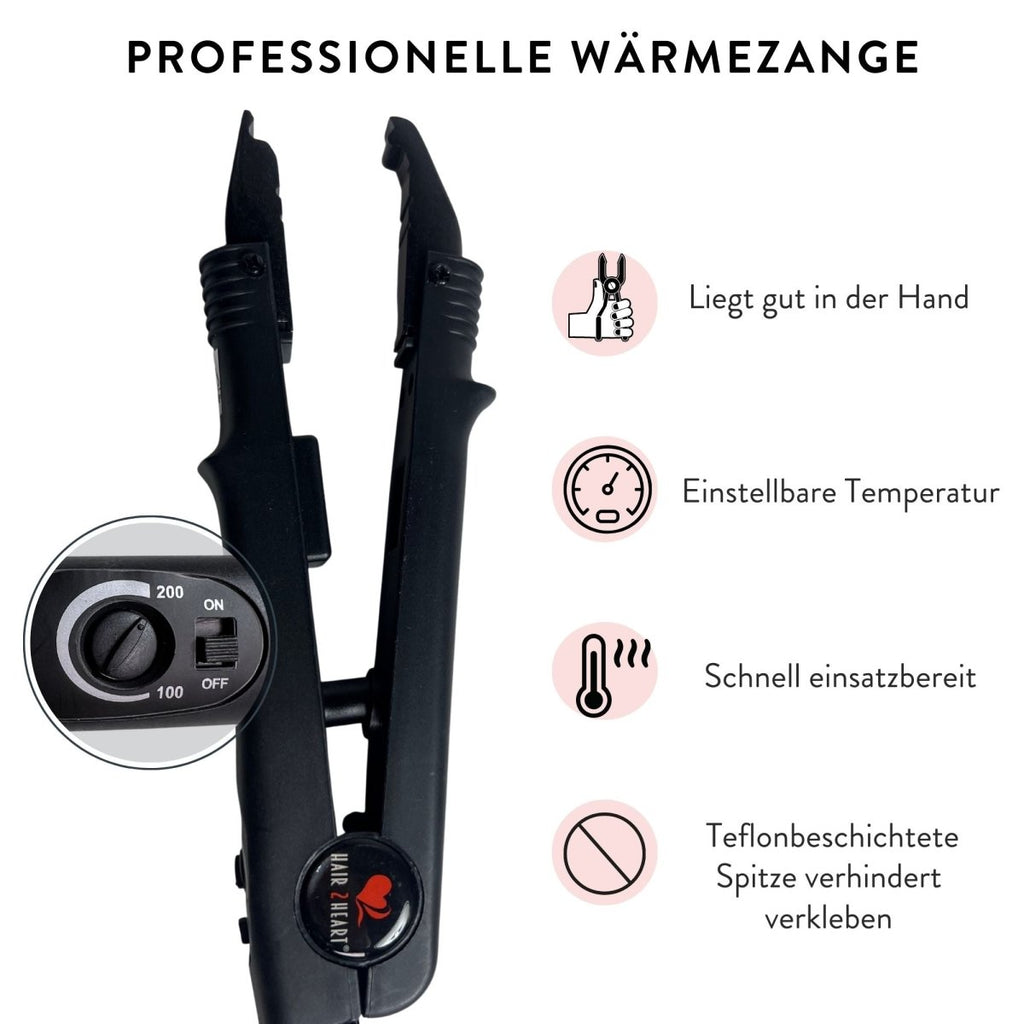 Starter Set für Bonding Extensions inklusive Wärmezange und Zubehör - Hair2Heart