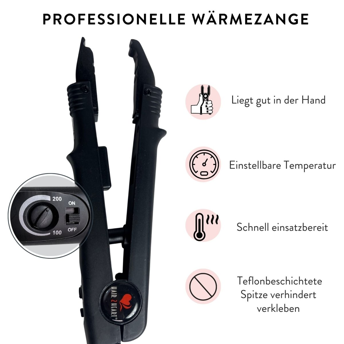 Starter Set für Bonding Extensions inklusive Wärmezange und Zubehör - Hair2Heart