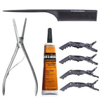 Starter Set für Tape Extensions Zange Klammern Kamm Kleber- Hair2Heart