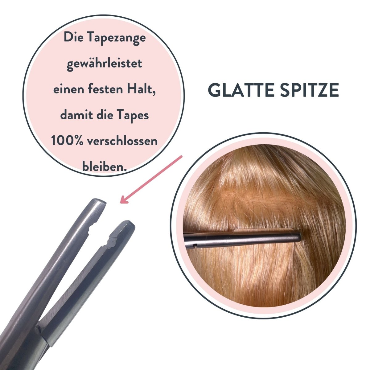 Starter Set für Tape Extensions Zange Klammern Kamm Kleber- Hair2Heart