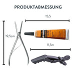 Starter Set für Tape Extensions Zange Klammern Kamm Kleber- Hair2Heart
