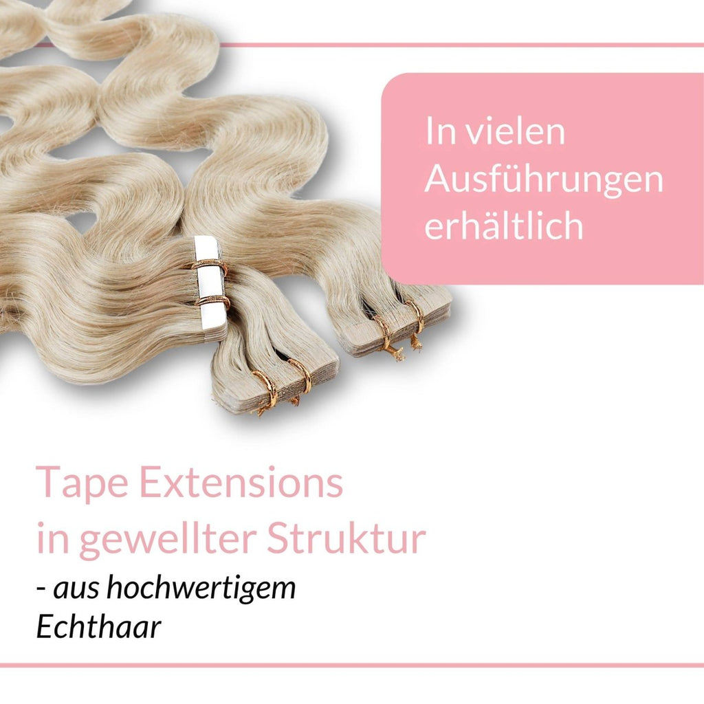 Tape Extensions gewellt aus Echthaar - Hair2Heart