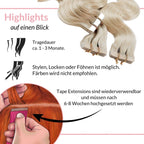 Tape Extensions gewellt aus Echthaar - Hair2Heart