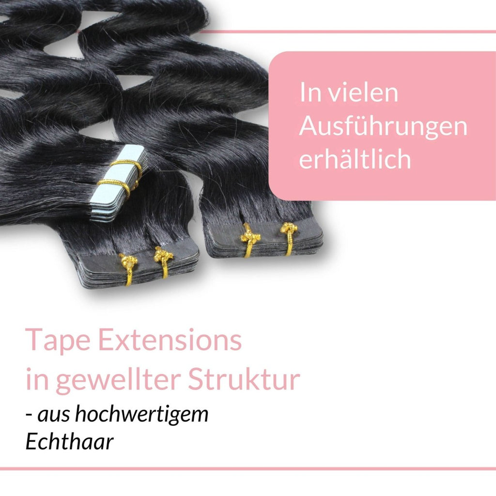 Tape Extensions gewellt aus Echthaar - Hair2Heart