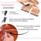 Tape Extensions gewellt aus Echthaar - Hair2Heart