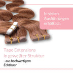 Tape Extensions gewellt aus Echthaar - Hair2Heart