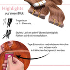 Tape Extensions gewellt aus Echthaar - Hair2Heart