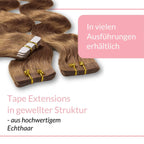 Tape Extensions gewellt aus Echthaar - Hair2Heart