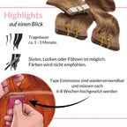 Tape Extensions gewellt aus Echthaar - Hair2Heart