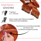 Tape Extensions gewellt aus Echthaar - Hair2Heart