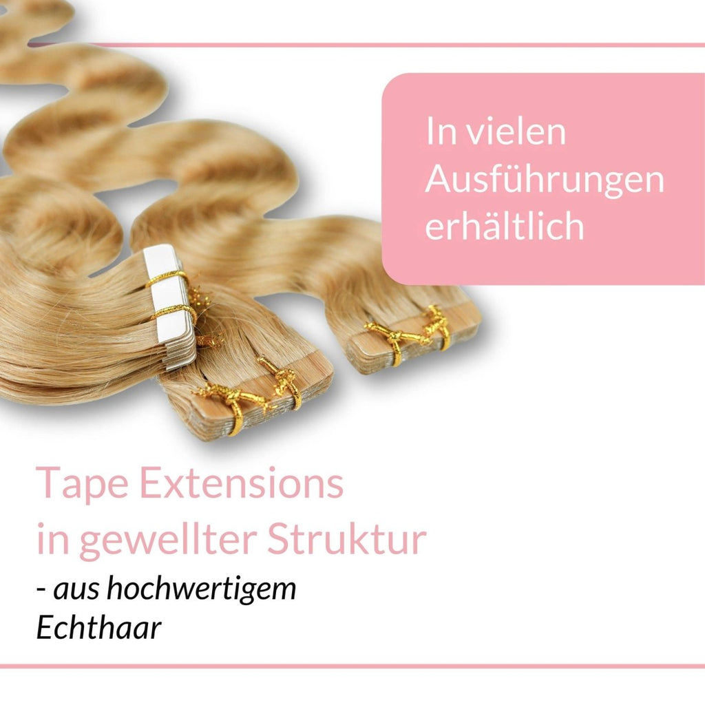 Tape Extensions gewellt aus Echthaar - Hair2Heart
