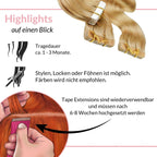 Tape Extensions gewellt aus Echthaar - Hair2Heart