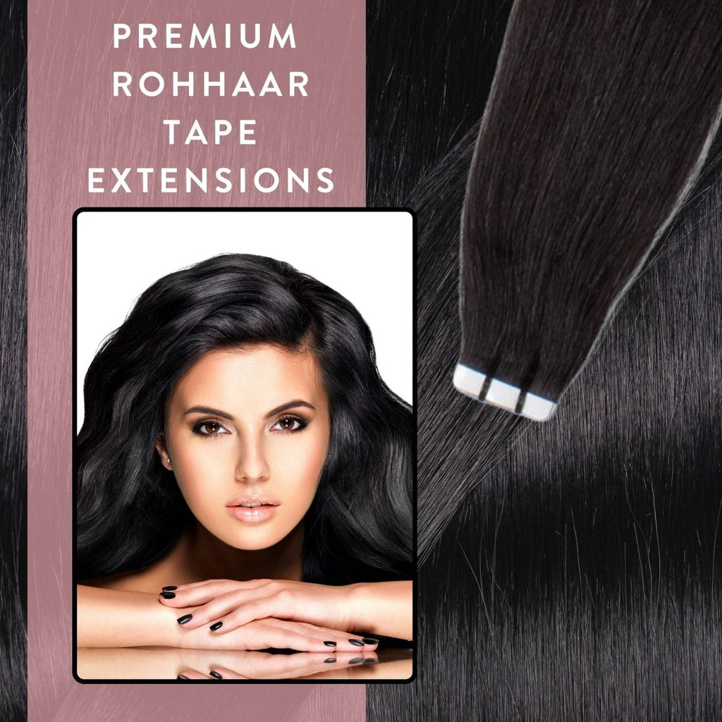 Premium Rohhaar Tape Extensions aus Remy Echthaar unbehandelt - Hair2Heart