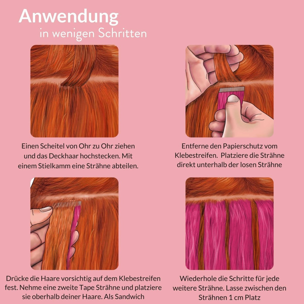 Premium Rohhaar Tape Extensions aus Remy Echthaar unbehandelt - Hair2Heart