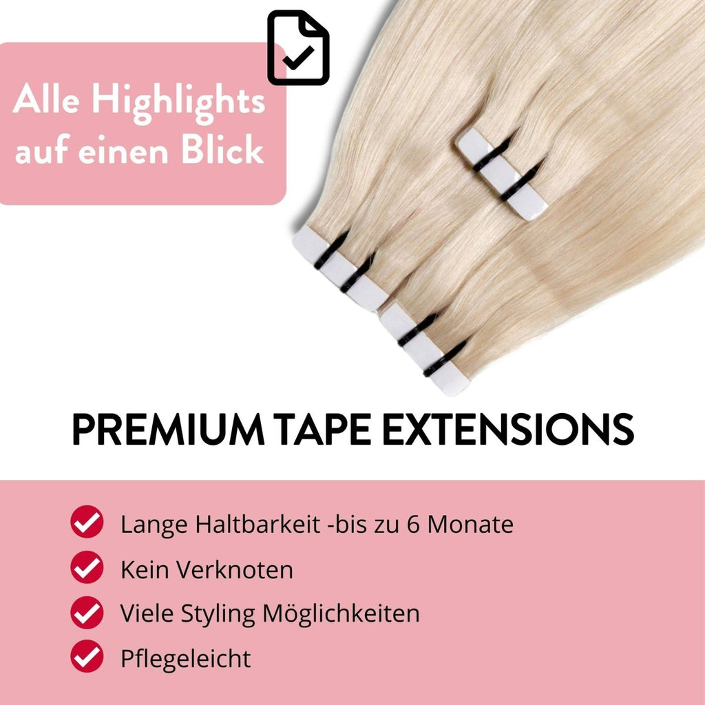 Premium Tape Extensions aus Remy Echthaar - Hair2Heart
