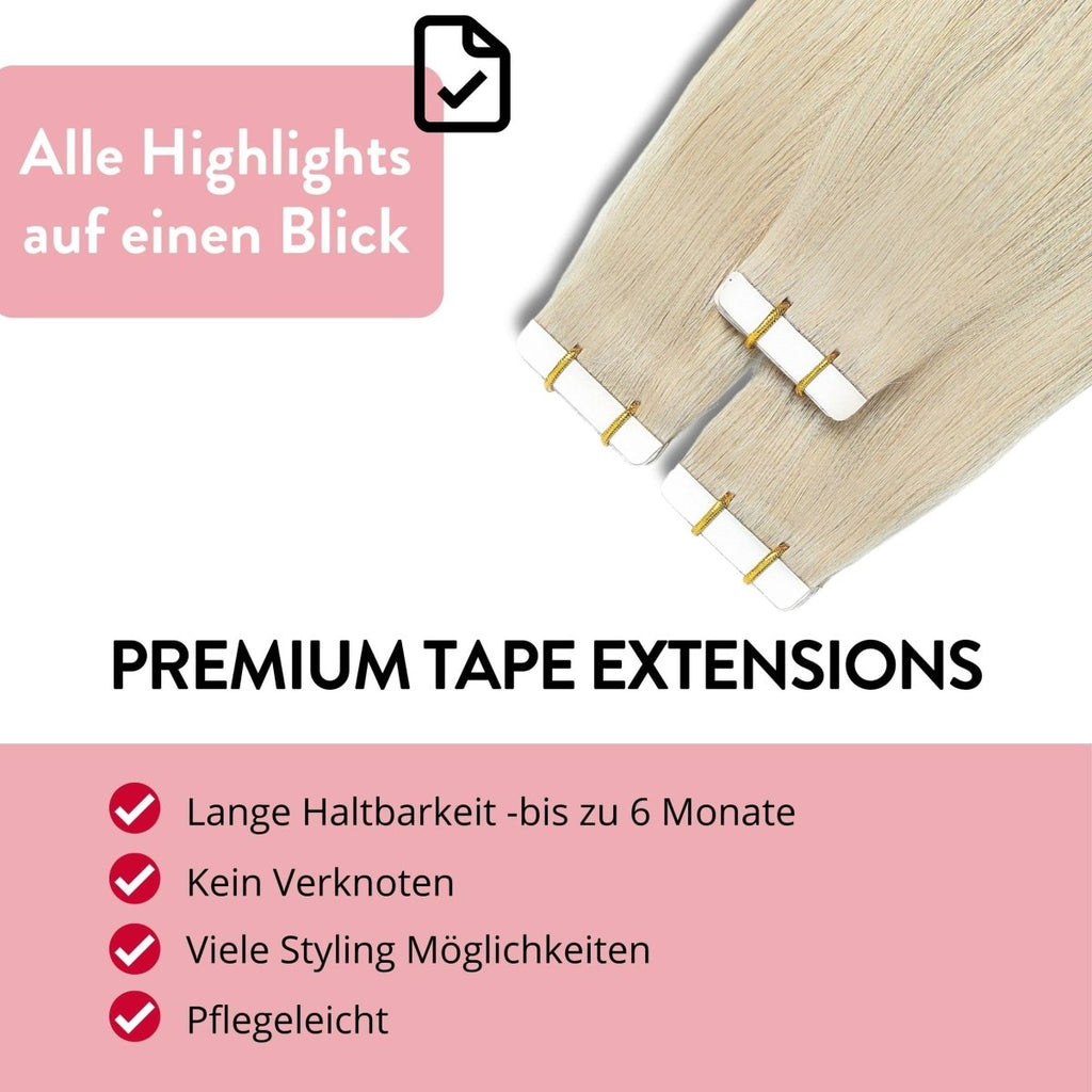 Premium Tape Extensions aus Remy Echthaar - Hair2Heart